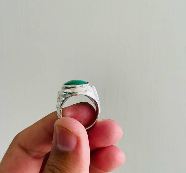 Original Sabza Stone Silver Ring 3