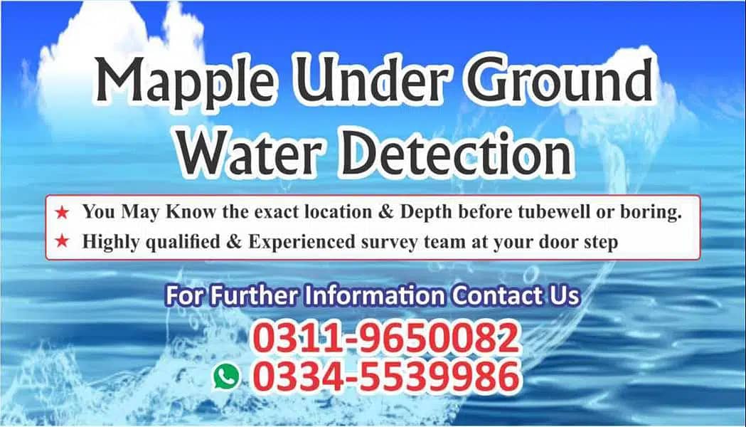 Underground water checking/ Detection/ water finding/ water level. 1