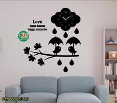Modern Cloud and Rain Art Wooden Wall Clock
