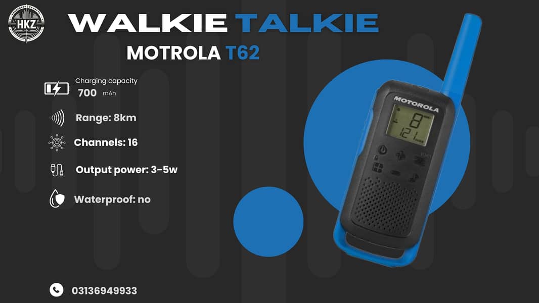 Walkie Talkie | Wireless Set Official Two Way /Motrola T62/HIKING ITEM 0