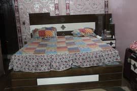 Wooden Bed Set x 2 side table x Wardrobe x Dressing x Showcase