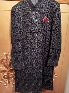 Black sherwani velvet deisgn