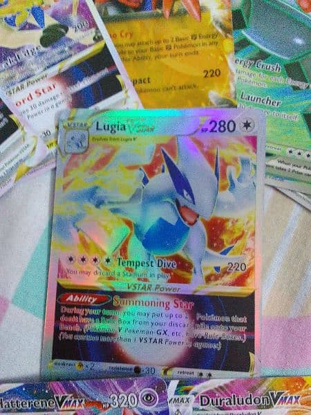 2 V max cards 4 v star cards and the most rare card is Lugia 2