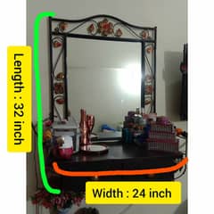 mirror dressor wall hanging  ( iron + wooden )