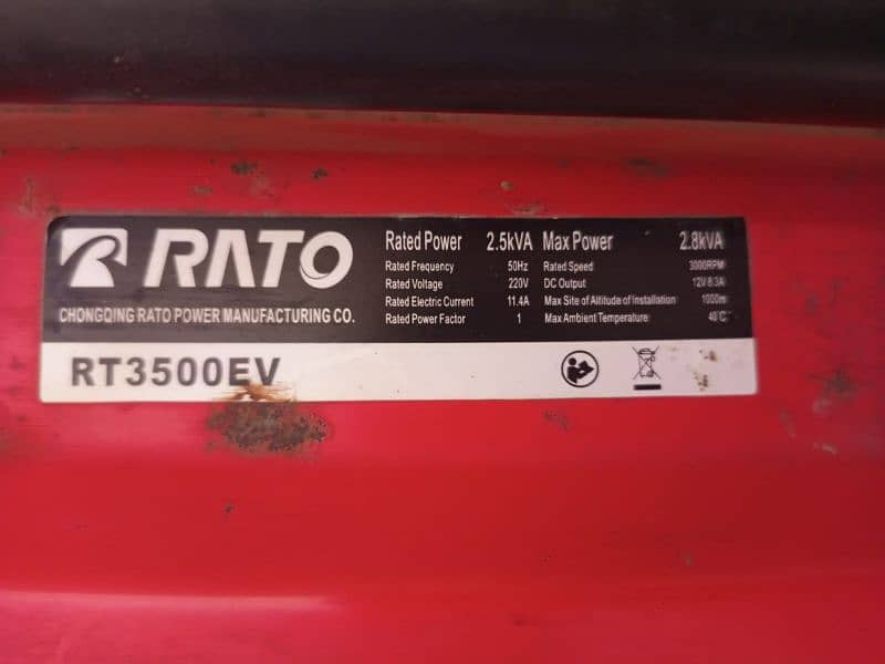 RATO Generator Model RT3500EV (2.8 KW) 0