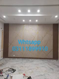 Wall design/vinyl sheet/wooden floor/pop ceiling/wall paper/study room 0