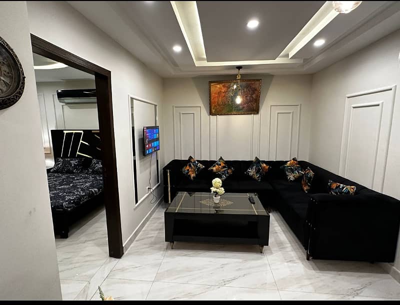 1 Bedroom VIP Full furnish flat per day available in Bahria town Lahore 1