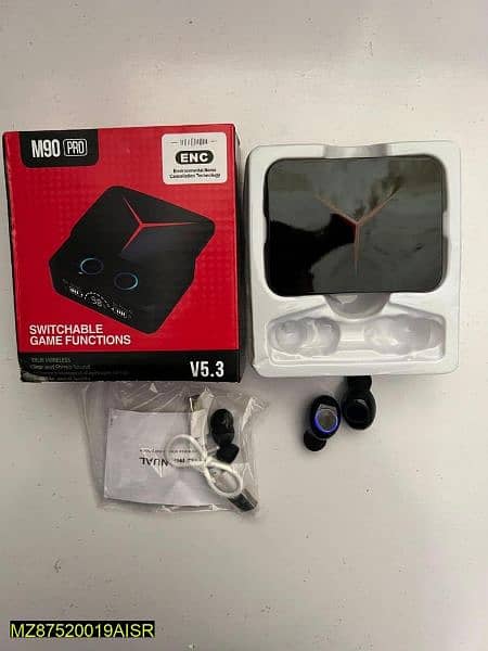 M90 pro Digital Display Case Earbuds  home delivery free all Pakistan 1