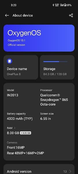 OnePlus 8 non PTA 8+8 128GB 90FPS PUBG ok 2