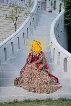 Custom made bridal lehnga with pouch