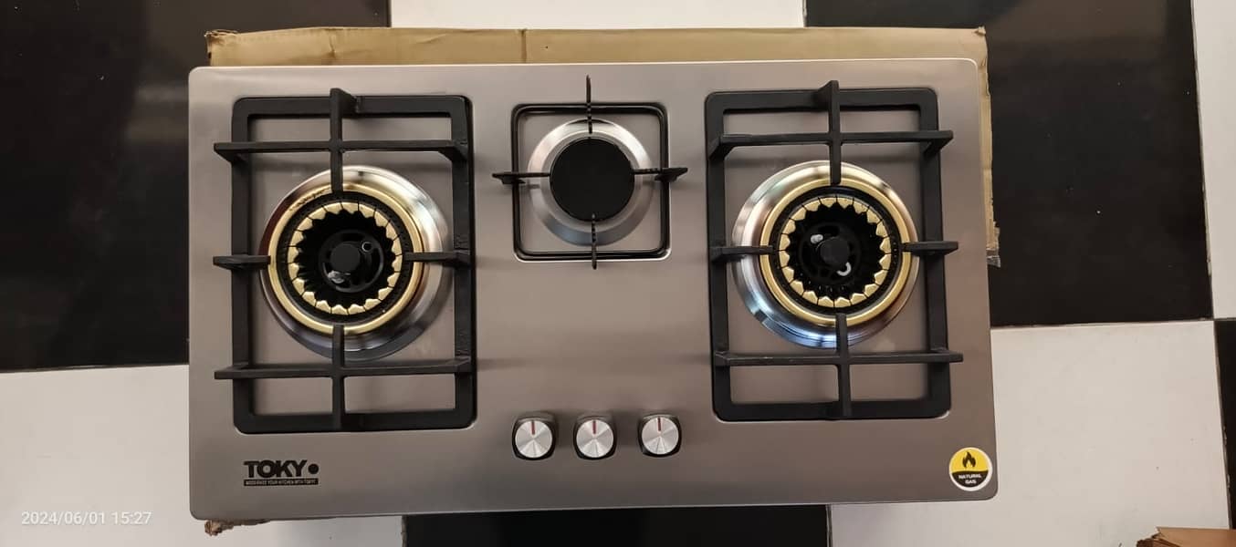 High Quality Hob/Stove Tokyo 3 Burner silver Stainless Steel 1