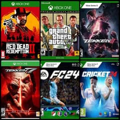 Xbox one games FC 24 Tekken rdr2 GTA 5 cricket 24