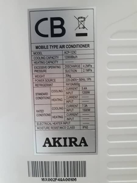 Akira ACP-123C Portable 1 Ton AC The 12,000 BTU |Whatsapp 03215984936 1