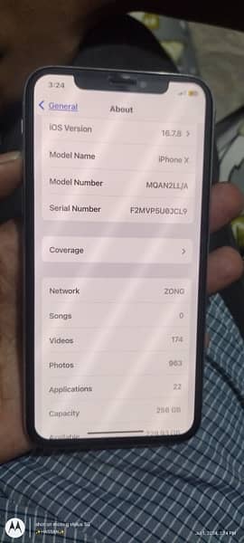 iPhone X 256GB PTA approved 3