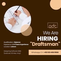 Draftsman Required in Lahore