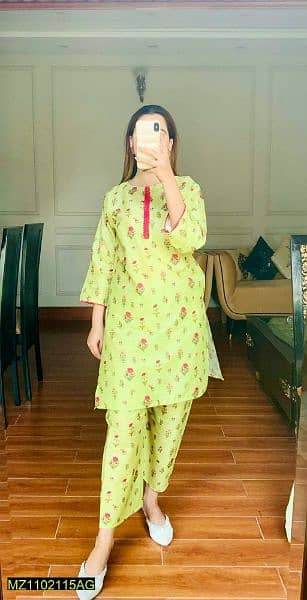 2 piece lawn suit printed women's stitched 1