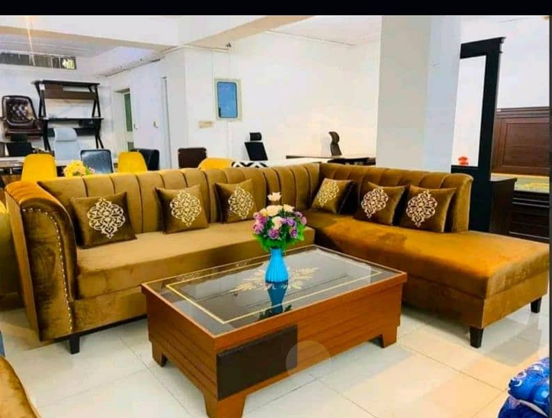 L shape sofa / corner sofa / six seater / velvet sofa / Sofa for sale 0