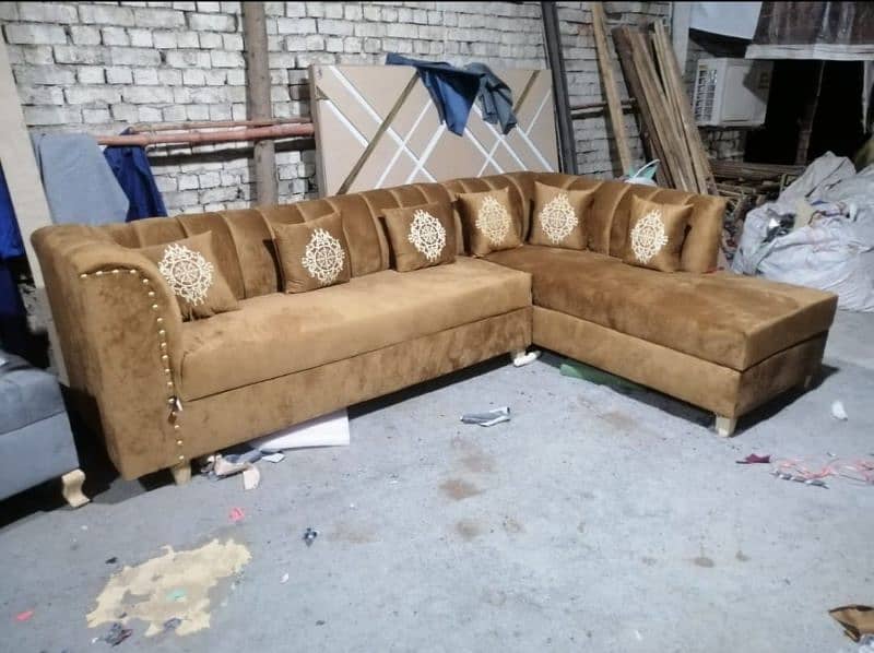 L shape sofa / corner sofa / six seater / velvet sofa / Sofa for sale 1