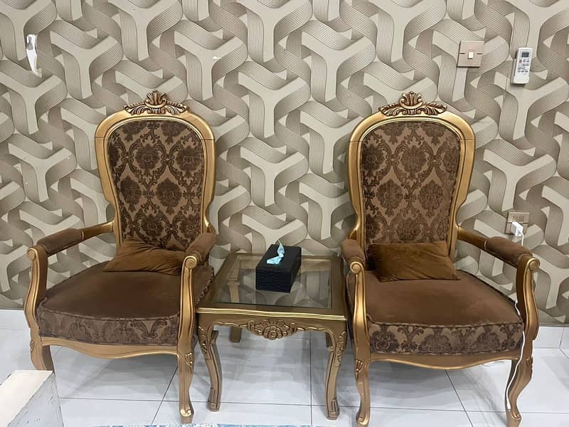 Chairs and Table beautiful golden for sale 0
