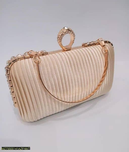 Women's Rexine embellished fancy clutch bag 1