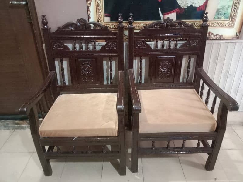 5 seater wooden sofa set 1