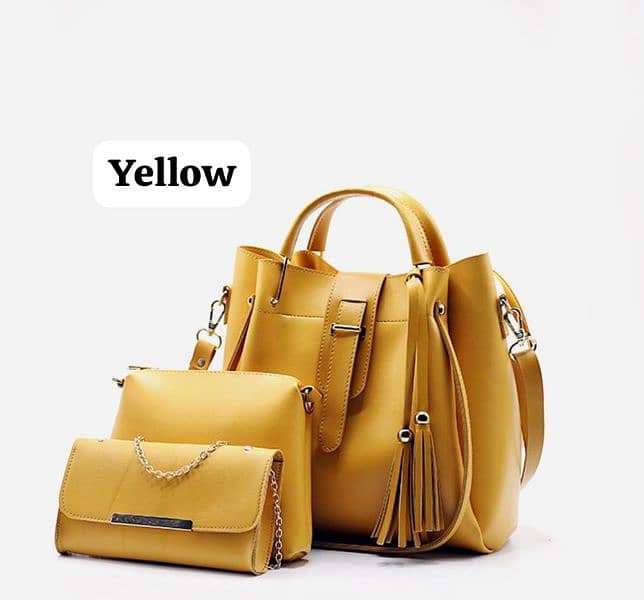 3 pcs PU leather shoulder bag with free delivery 1