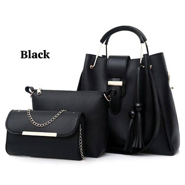 3 pcs PU leather shoulder bag with free delivery 3