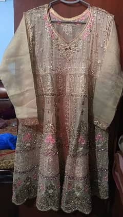 3 piece embroidery dress,net shirt, net dupatta,silk trouser. 0