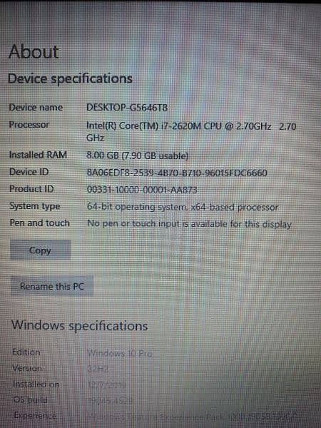 Dell i7 E5520 2nd Gen Laptop 4