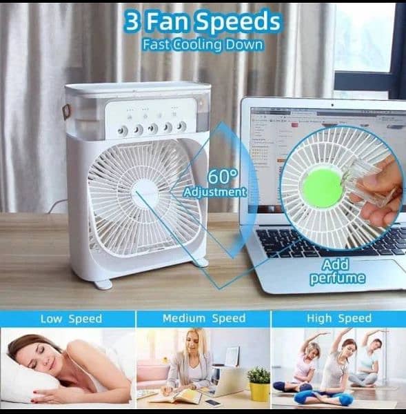 Portable Air Conditioner Fan: Usb Electric Fan With Led Night Light 0