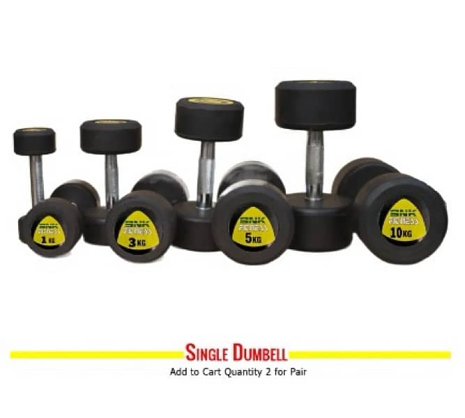 SNK FITNESS Rubber Coated Dumbbell 4