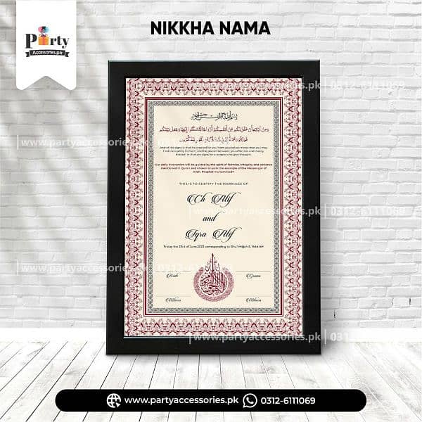 Nikka Nama Frames Nikah Certificate Marriage 4