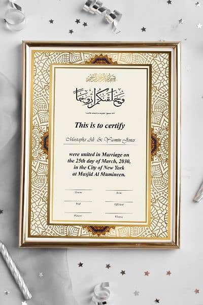 Nikka Nama Frames Nikah Certificate Marriage 7