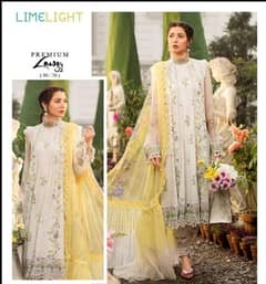 3pcs embroidered unstitched suit for women's