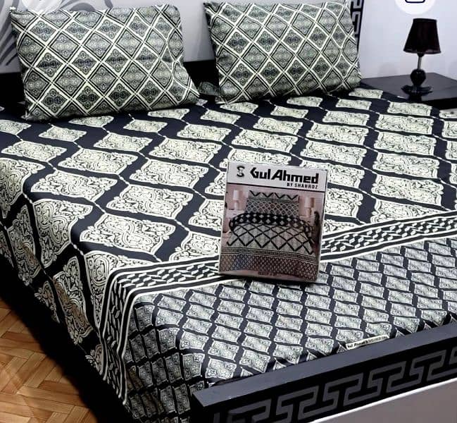3pc printed double bedsheets 3