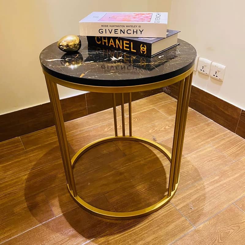 Coffee Table Side Table Wooden Top Iron Frame 4