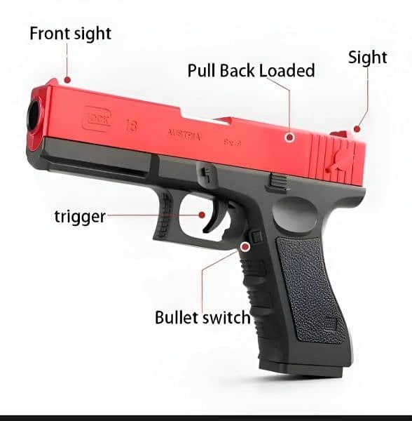 Glock Soft Bullet Gun Toy Shell Ejection Foam Darts Blaster Pistol 3