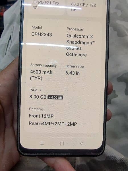 Oppo f21pro 5G complete box asess new condition original phone 12