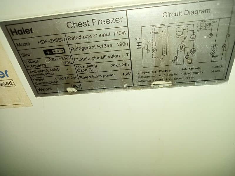 Haier deep freezer in excellent condition. 03185651253 my WhatsApp num 5