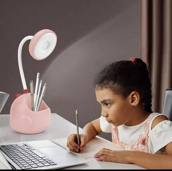 Led Table Lamp Usb Rechargeable Flexible Desk Lamp With Pen Holder 3