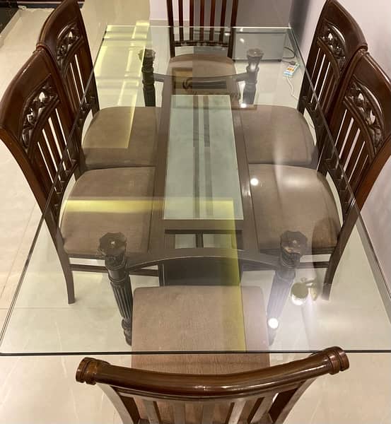 DINING TABLE 8 SEATER BROWN COLOR 2