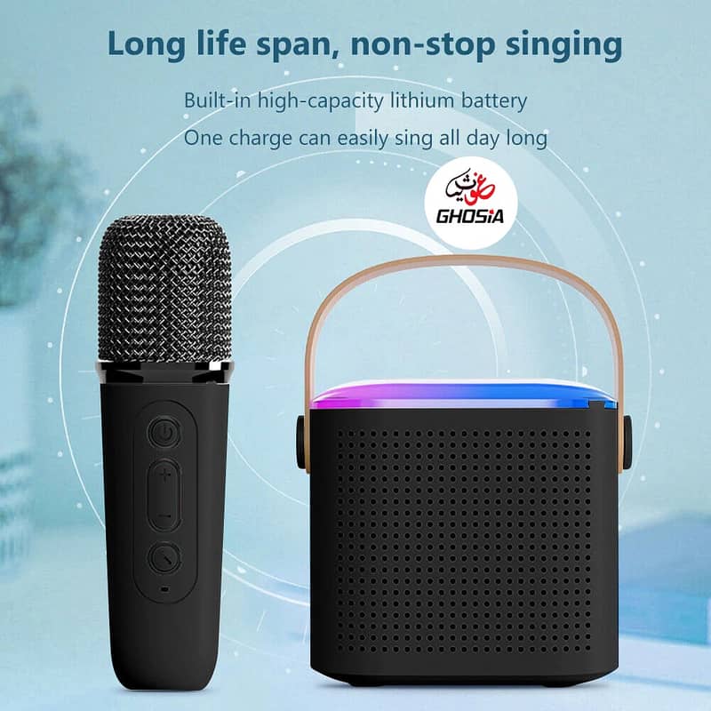 Karaoke Machine Portable Bluetooth Speaker System with Wireless Mic 1