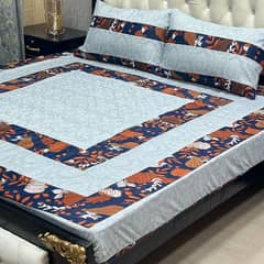 *Embroidered Patch Work King Size BedSheets* 0