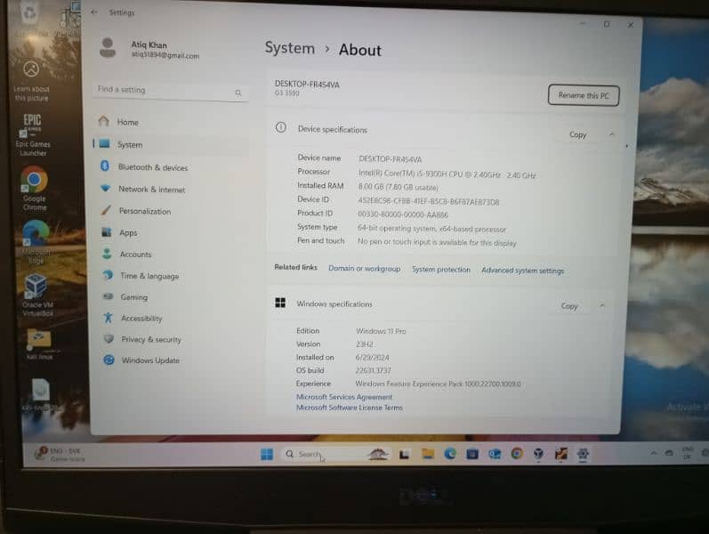 Dell laptop G3 I5 1