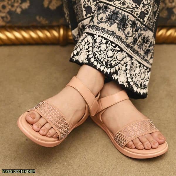 women's synthetic leather plain sandals 0