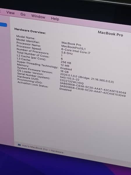 MACBOOK PRO 2019 15 INCH TOUCHBAR CORE I7 16GB RAM 1TB SSD 4GB CARD 5