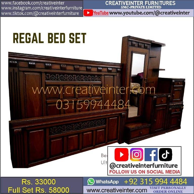 Double Bed Single King Size Dressing Side Table Queen Set Furniture 15