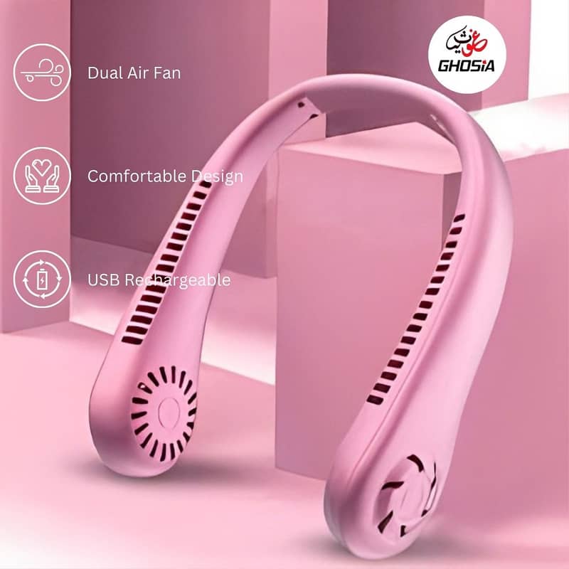 Neck Fan USB Rechargeable Hanging Neck Fan with 3 Speeds 1
