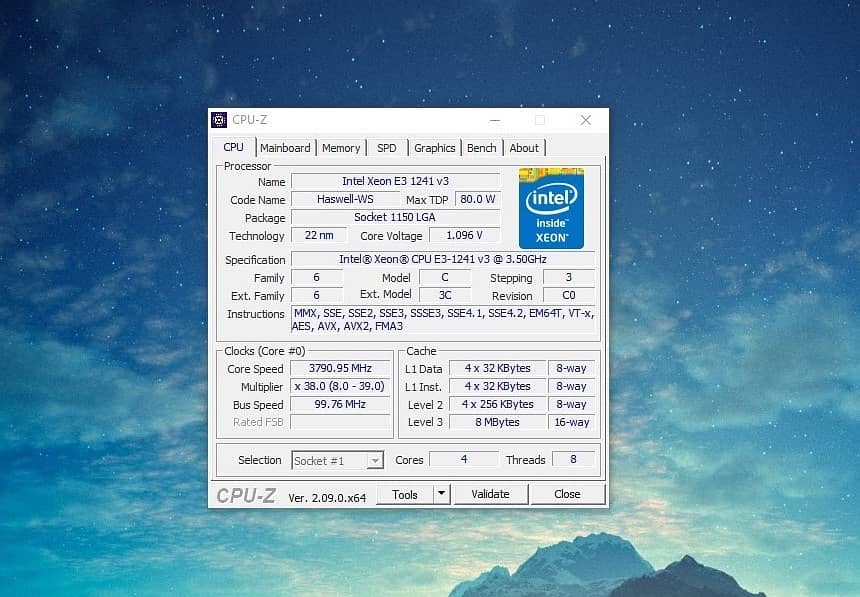 Xeon 1241 v3 (i7 4790) with Gigabyte Motherboard Combo 3