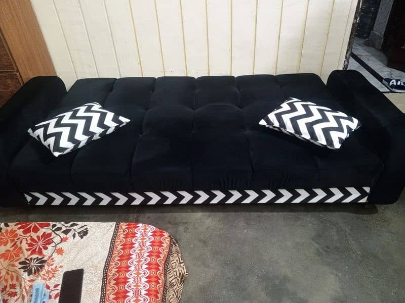 beautiful black sofa cum bed new for sale only watsapp  03214108004 4